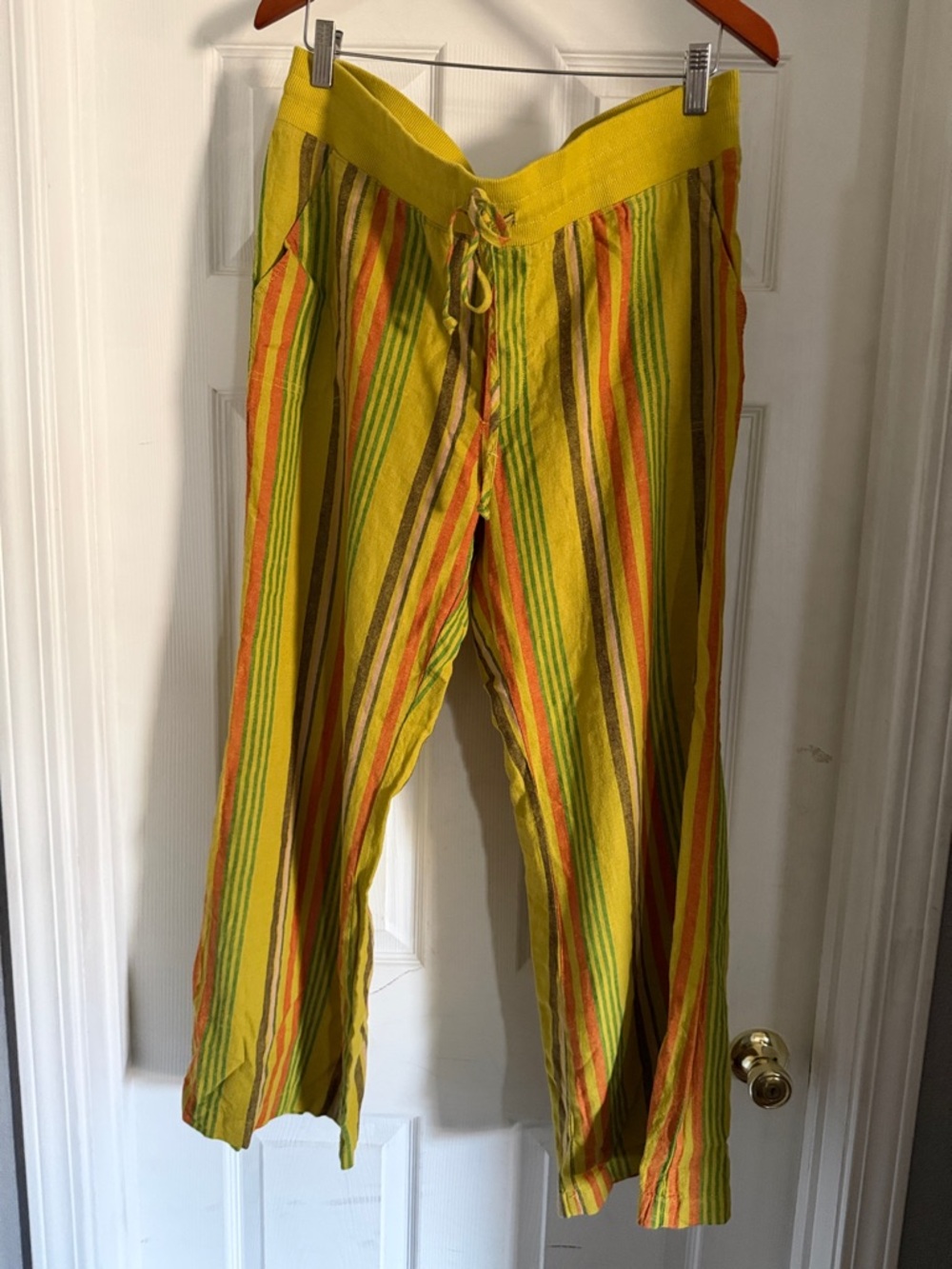 Urban Outfitters Yellow Striped Drawstring Joggers
